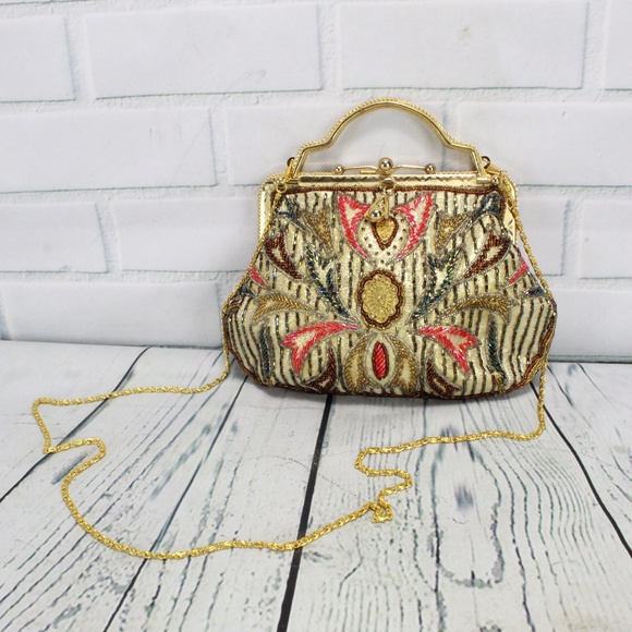 Pengyuan Handbags - Vintage Beaded Multi Color Evening Purse Bag